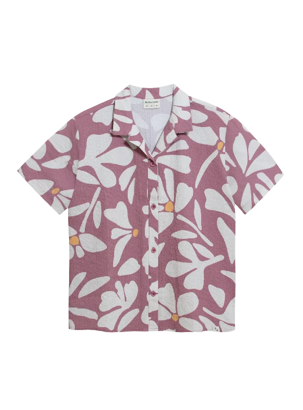 Women's Plus-Size Apparel Premium Quality Garments Resort Shirt (Seersucker Field Taffy)