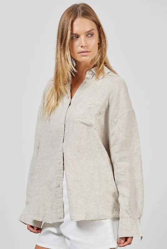 Comfortable Women's Clothes Chic Styles Hampton Linen Shirt